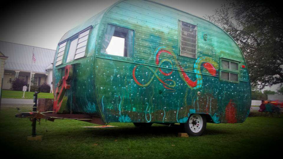 custom painted vintage trailer