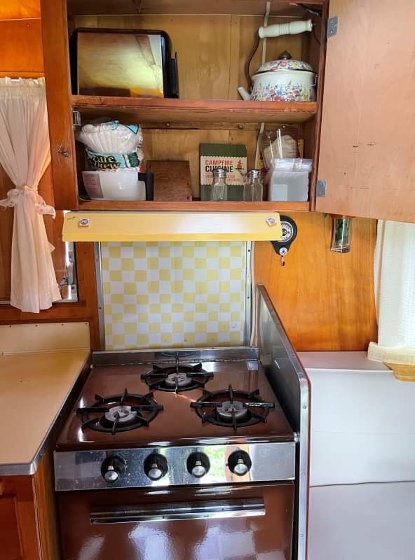 1961 Shasta Airflyte kitchen